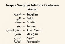 arapça sevgiliyi telefona kaydetme isimleri