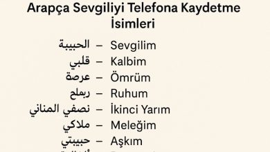 arapça sevgiliyi telefona kaydetme isimleri