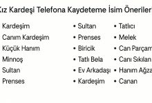 kız kardeşi telefona kaydetme isimleri