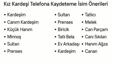 kız kardeşi telefona kaydetme isimleri