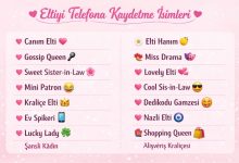 eltiyi telefona kaydetme isimleri