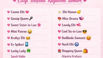 eltiyi telefona kaydetme isimleri