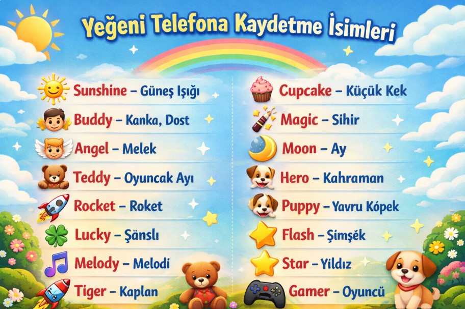 yeğeni telefona kaydetme isimleri