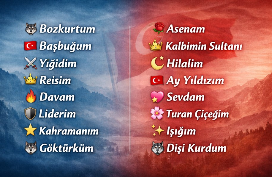 ülkücü sevgiliyi telefona kaydetme isimleri