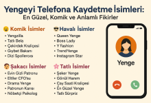 yengeyi telefona kaydetme isimleri