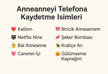 anneanneyi telefona kaydetme isimleri