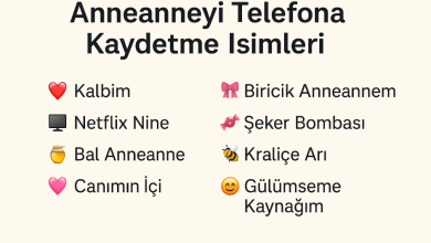 anneanneyi telefona kaydetme isimleri