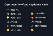hocayı telefona kaydetme isimleri