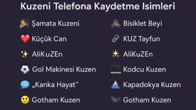 kuzeni telefona kaydetme isimleri