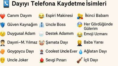 dayıyı telefona kaydetme isimleri
