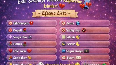 eski sevgiliyi rehbere kaydetme isimleri